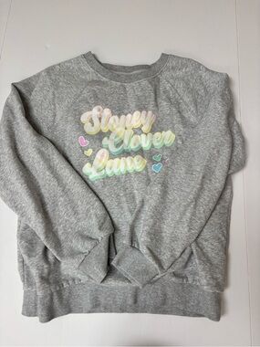 Stoney Clover Lane x Target Collab Light Gray Sweatshirt with Pink Tag